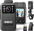 BOBLOV A28 Mini Body Camera 2K HD Night Vision 9H Battery & Bike Mount 64G/128GB for Sports, Outdoor, Law Enforcement