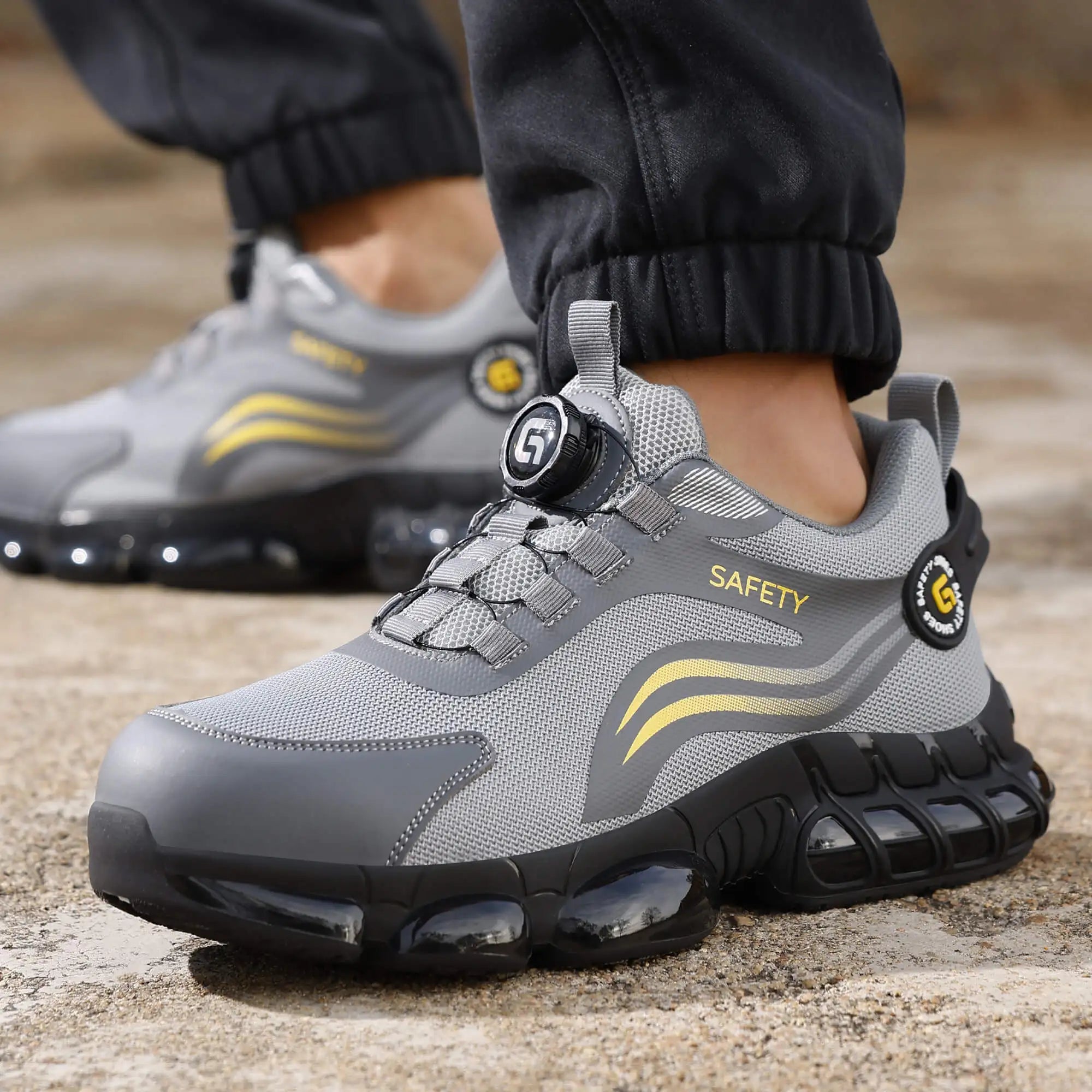 Yizhoncomansafetyshoesforworkmeshupperbreathabletpusolecushionedanti-sliplightwe...