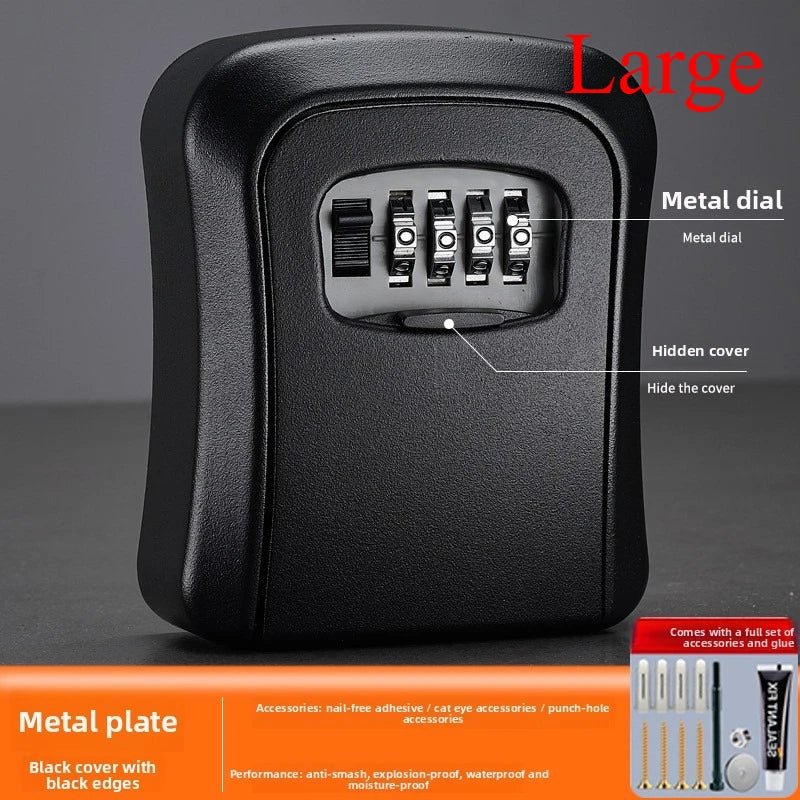 Key Keeper Combination Lock Wall Mounted Waterproof 4 Digits Passwords 5 Keys Storage Box Easy to Fix Home Or Office safe box