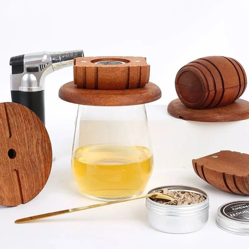 Newwoodencocktailsmokerbarkitchentoolsmokersetwhiskeysmokerspiritsinfuserbarsetf...