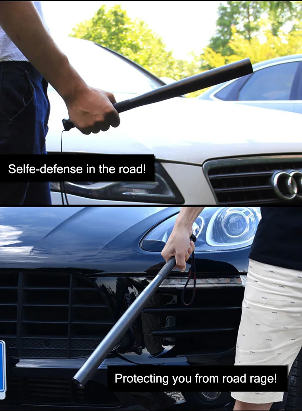 LED Baseball Bat Flashlight Stick – Waterproof Aluminum Alloy Self-Defense Torch