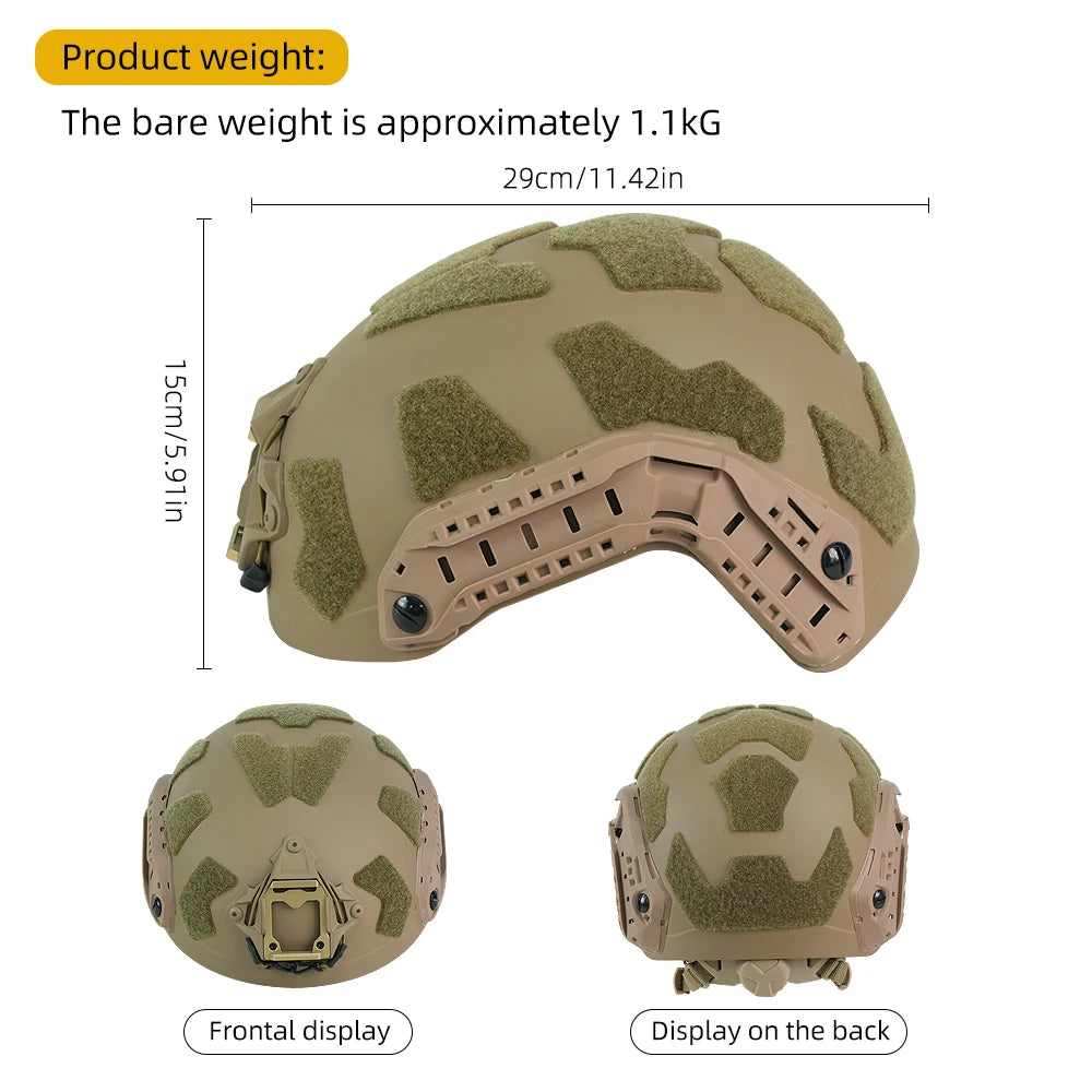 Booiufasttacticalhelmetadjustableknobabshighcutguideraildampingprotectivehelmeto...