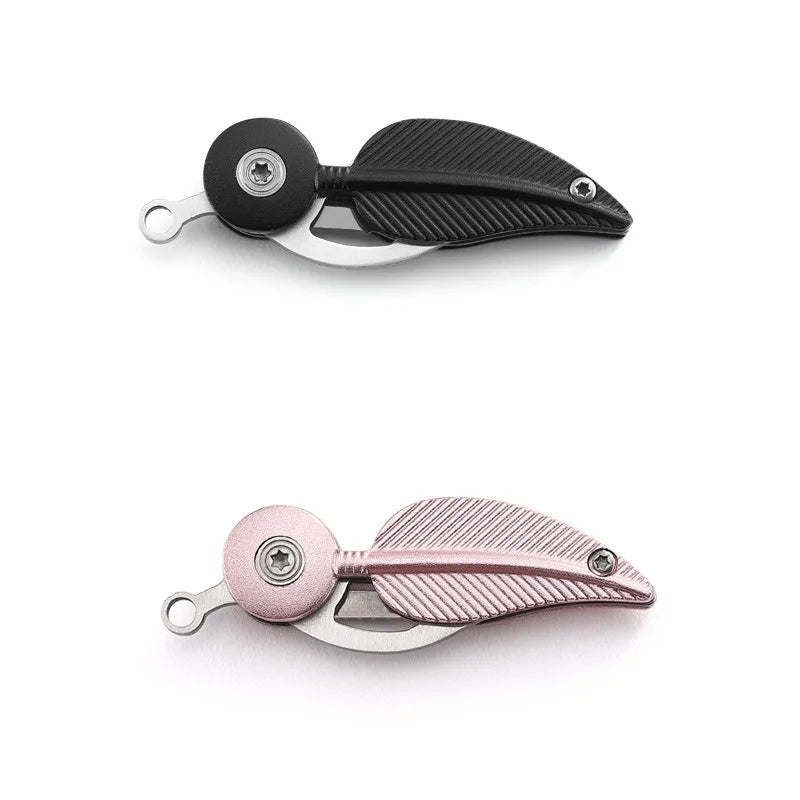 New Multi-functional Folding Creative Feather Knife Fruit Knife Keychain Daily Carry Tool