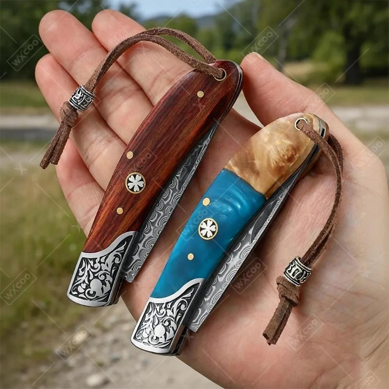 WXCOO Damascus Boning Knife Folding Fruit Cutting Knife Chef's Knife Cleaver Meat Knife Slicing Fish Home Kitchen Tools