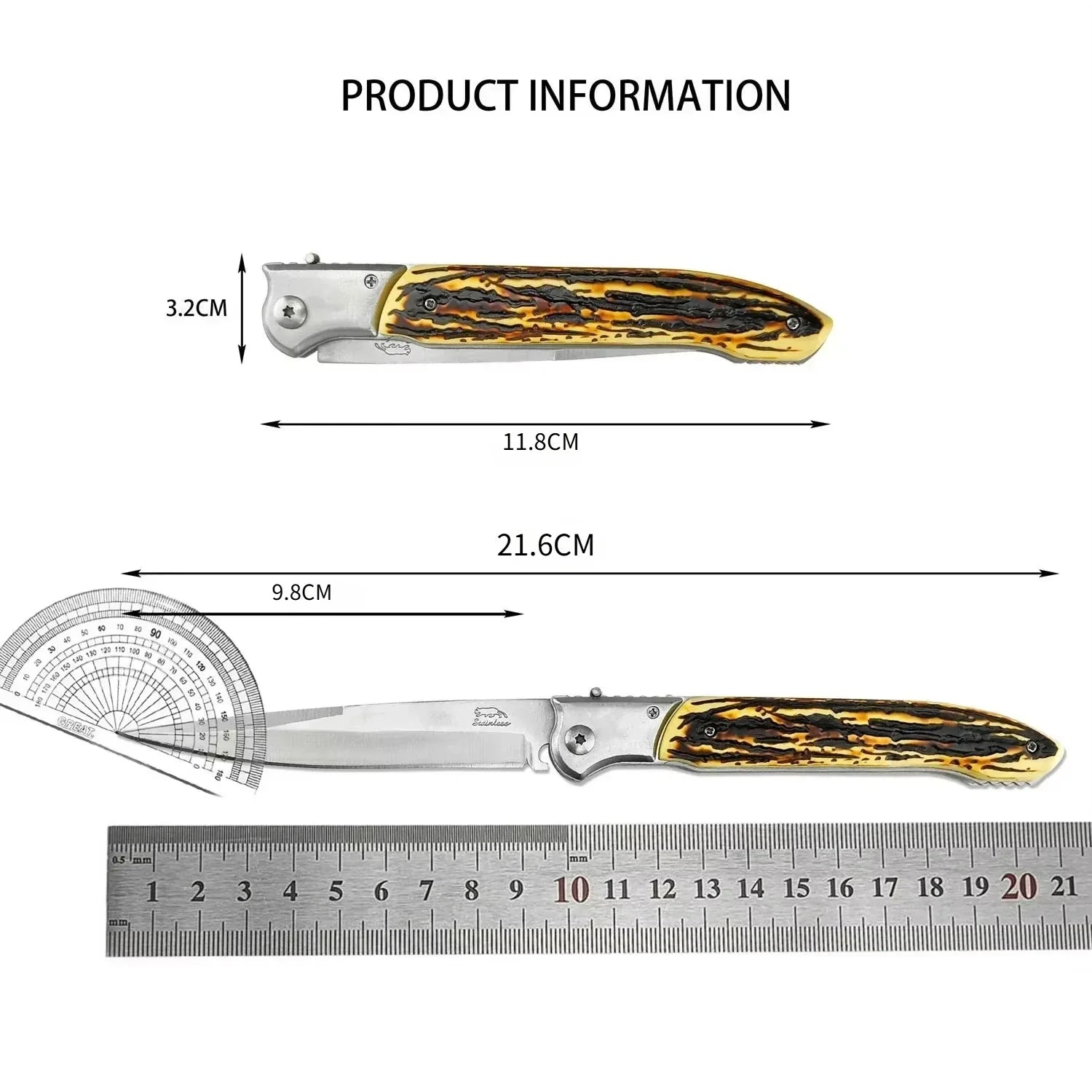 Outdoorhikingself-defensefoldingknife, Highhardnessstainlesssteelblade...