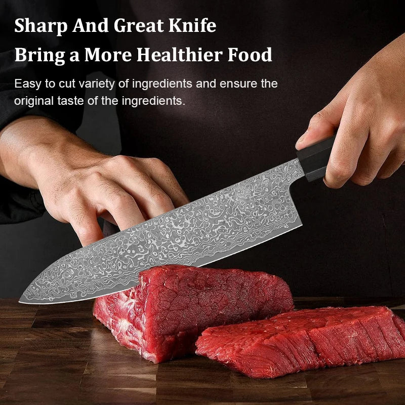 Japanese Chef Knife 8 inch Hand Forged Damascus Steel Kitchen Knives Vegetable Meat Sashimi kitchen chef Rosewood Handle