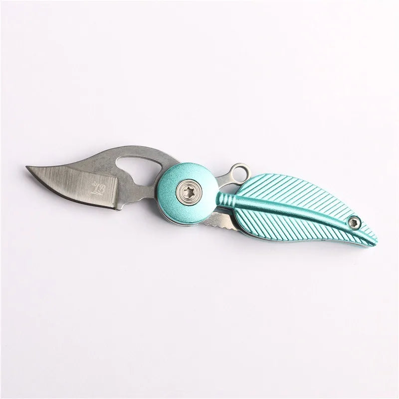 New Multi-functional Folding Creative Feather Knife Fruit Knife Keychain Daily Carry Tool