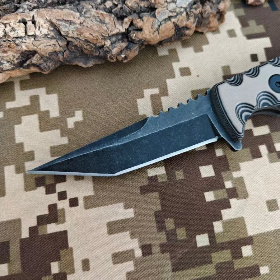 7Cr13MoV Rescue Survival Knife – G10 Handle, Fixed Blade with Sheath