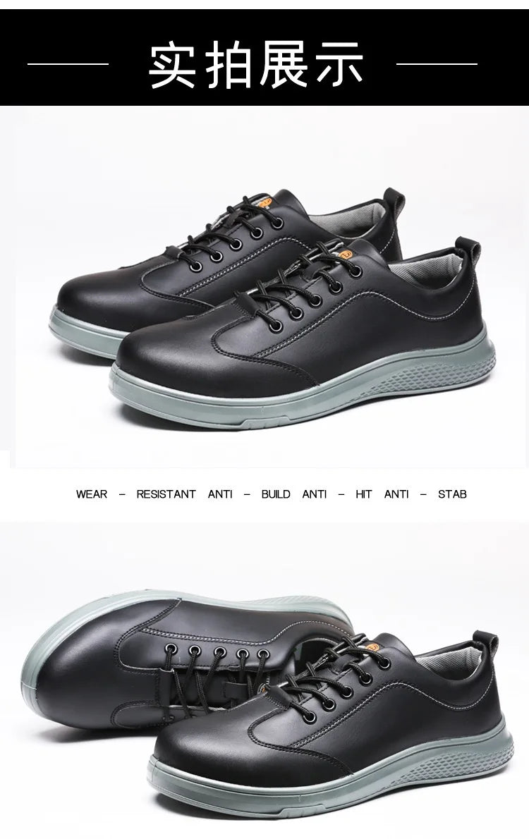Lightweight and comfortable PU sole, anti-static and breathable white work shoes, anti smashing and anti piercing safety shoes