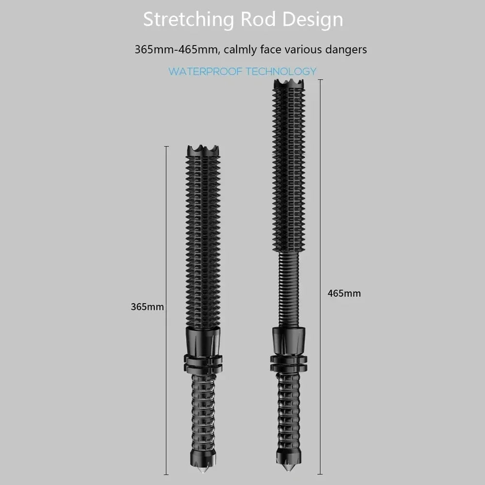 Wolf Tooth Telescopic Self-Defense Flashlight – USB Rechargeable, Glass Breaker