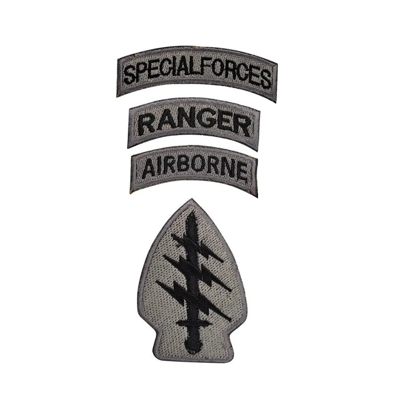 Setspecialforcesmoralebadgeembroideryhooklooppatchusflagrangertabmilitaryemblemf...