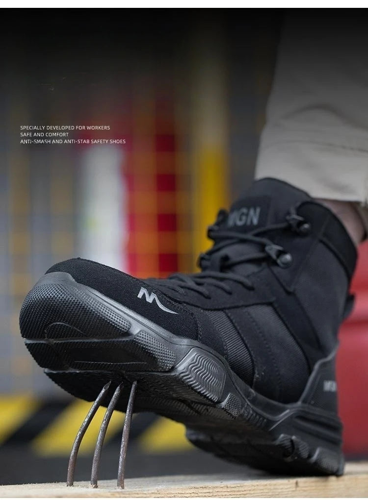 Camouflage Steel Toe Cap Non Slip Industrial Shoes Men and Women Safety Shoes Anti-Scalding Anti-Smash Anti-Puncture Work Boots