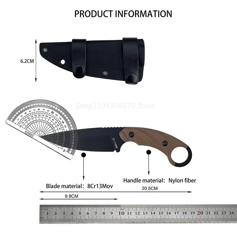 CUT Camping Hiking Fishing Essential Outdoor Adventure Portable Straight Knife Durable Ergonomics Handle Jungle Survival Knives