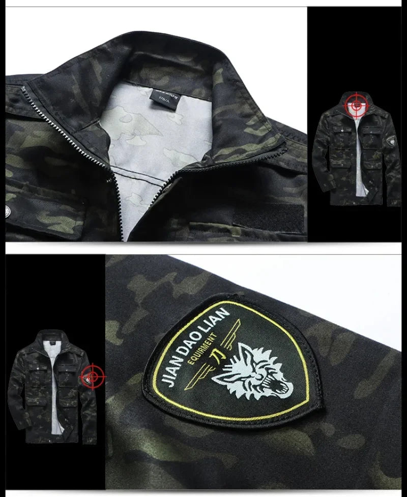 Huntingwear-resistantsetsmencamospringautumnmulti-pocketcamotrainingsuitsmaleout...