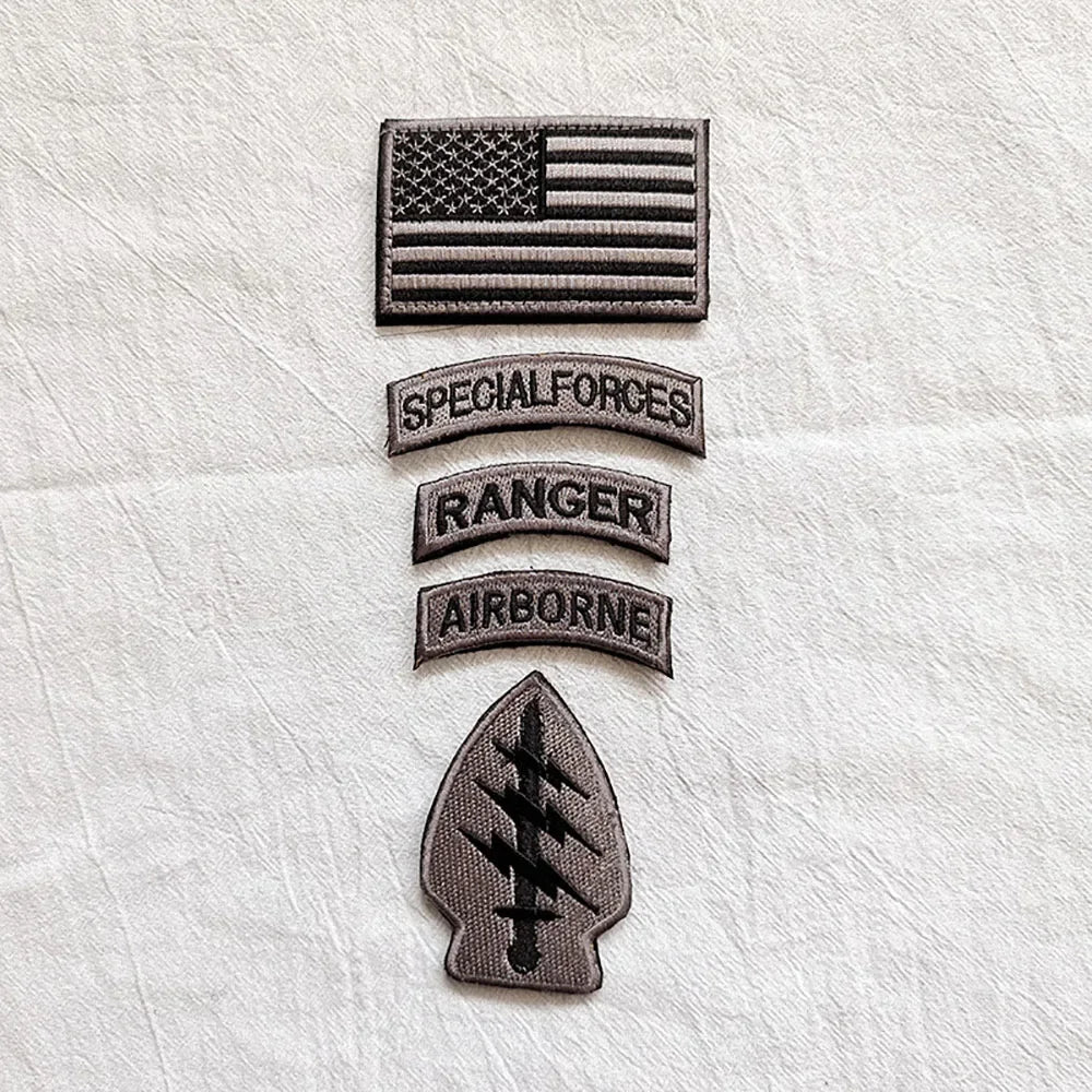 Setspecialforcesmoralebadgeembroideryhooklooppatchusflagrangertabmilitaryemblemf...