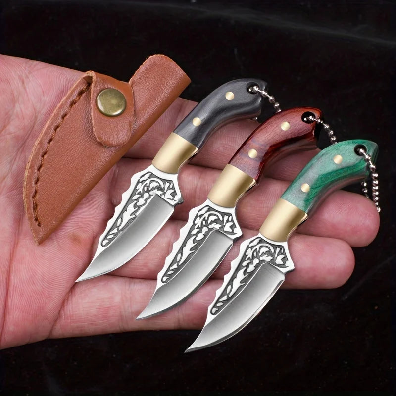 Mini small knife, colorful wood sharp, mini small knife, portable keychain pendant, unpacking, express small knife