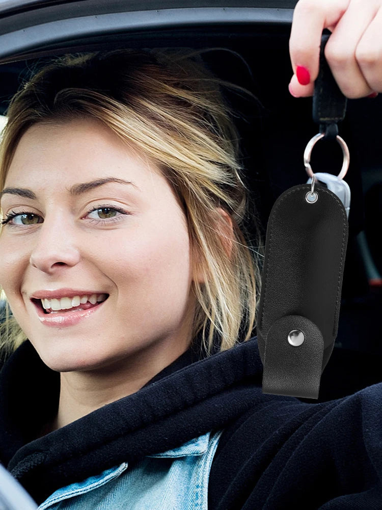 PU Leather Pepper Spray Holster – Flip Top Keychain Pouch, Waterproof