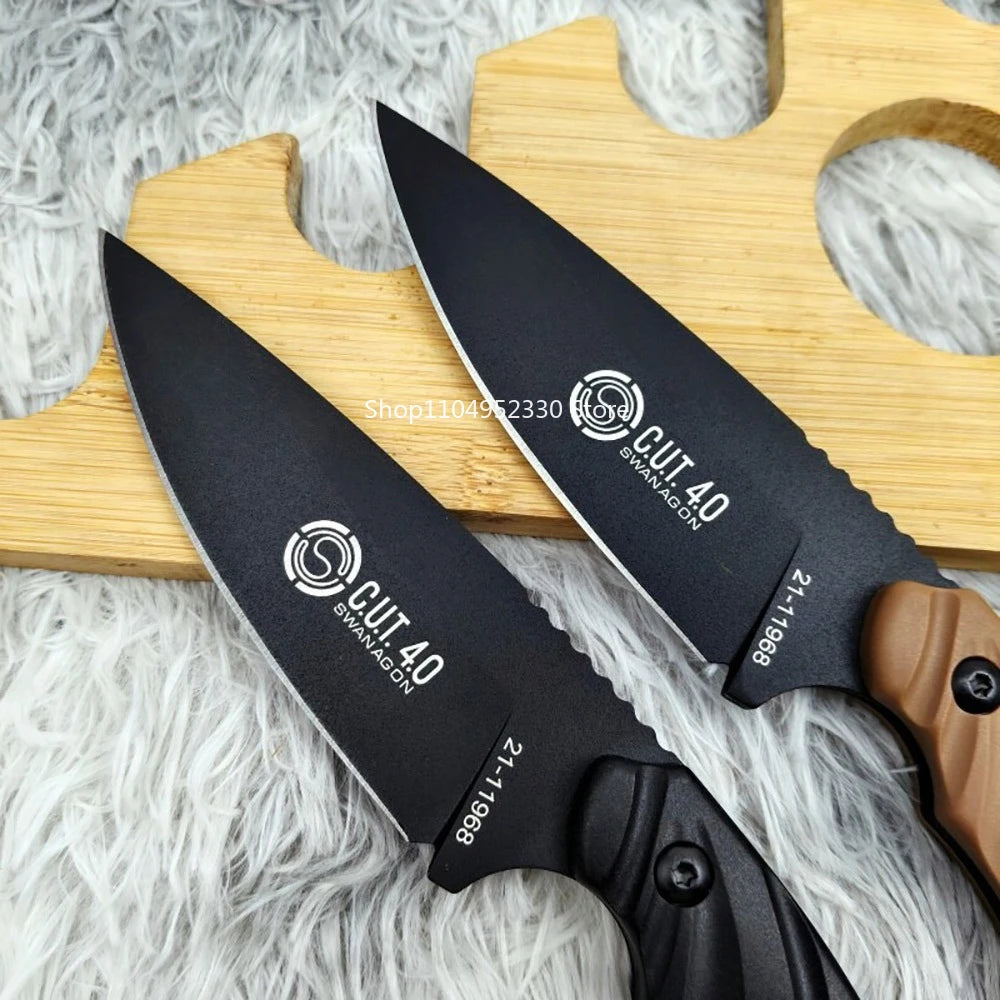 CUT Camping Hiking Fishing Essential Outdoor Adventure Portable Straight Knife Durable Ergonomics Handle Jungle Survival Knives