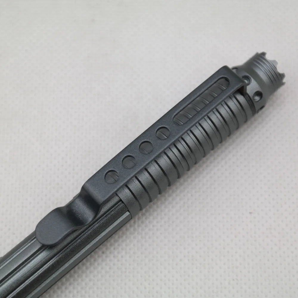 Grey Aviation Aluminum Tactical Pen – Crown Defense Head, Glass Breaker EDC