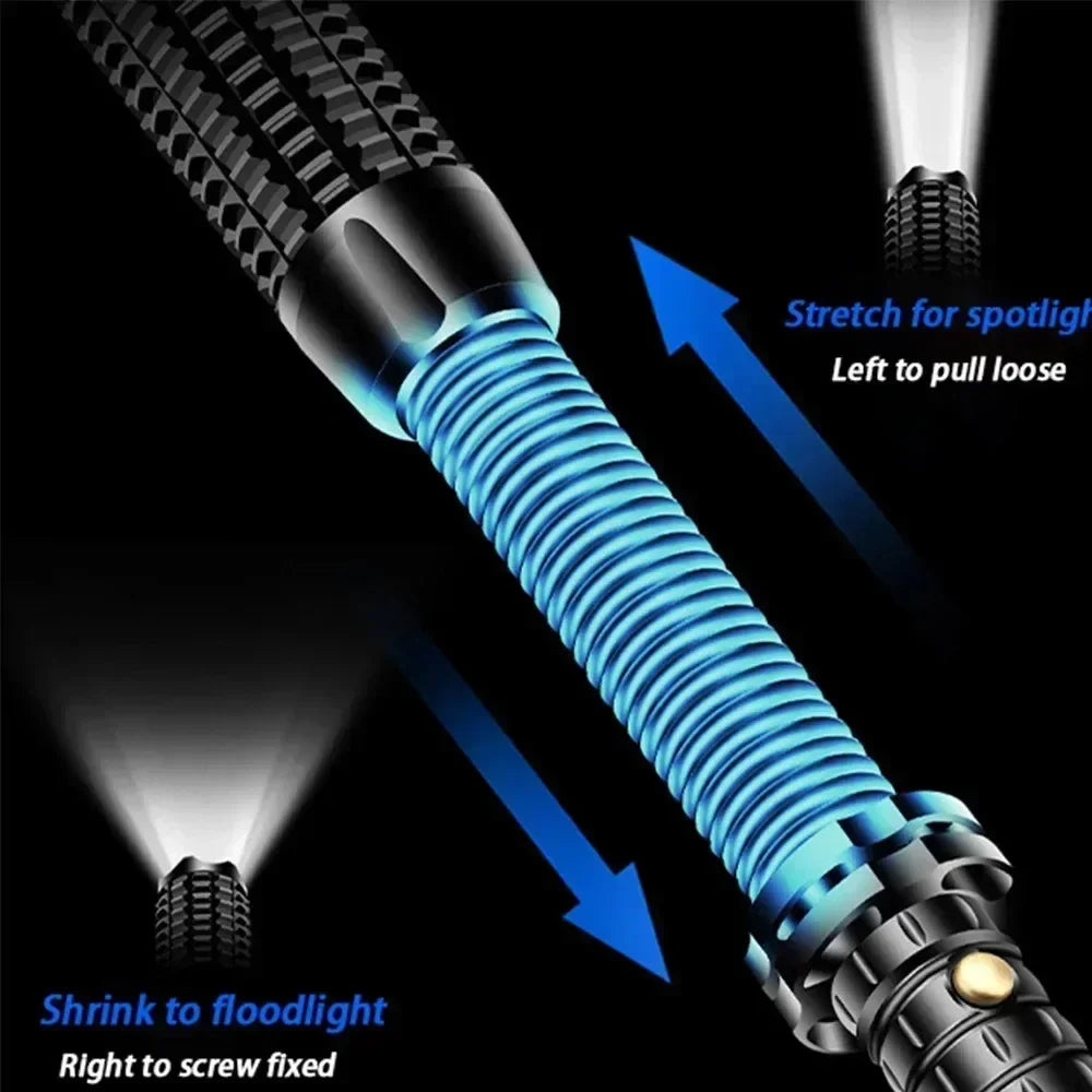 Wolf Tooth Telescopic Self-Defense Flashlight – USB Rechargeable, Glass Breaker