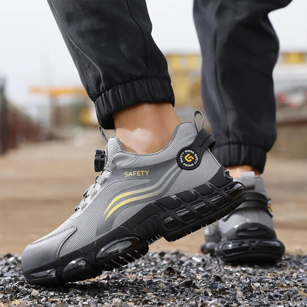 Yizhoncomansafetyshoesforworkmeshupperbreathabletpusolecushionedanti-sliplightwe...