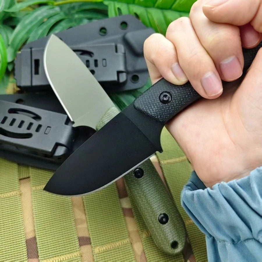 Multipurpose Utility Camping Fishing Essential Straight Knife with K Sheath Ergonomic Design Portable Cutting EDC Outdoor Knives
