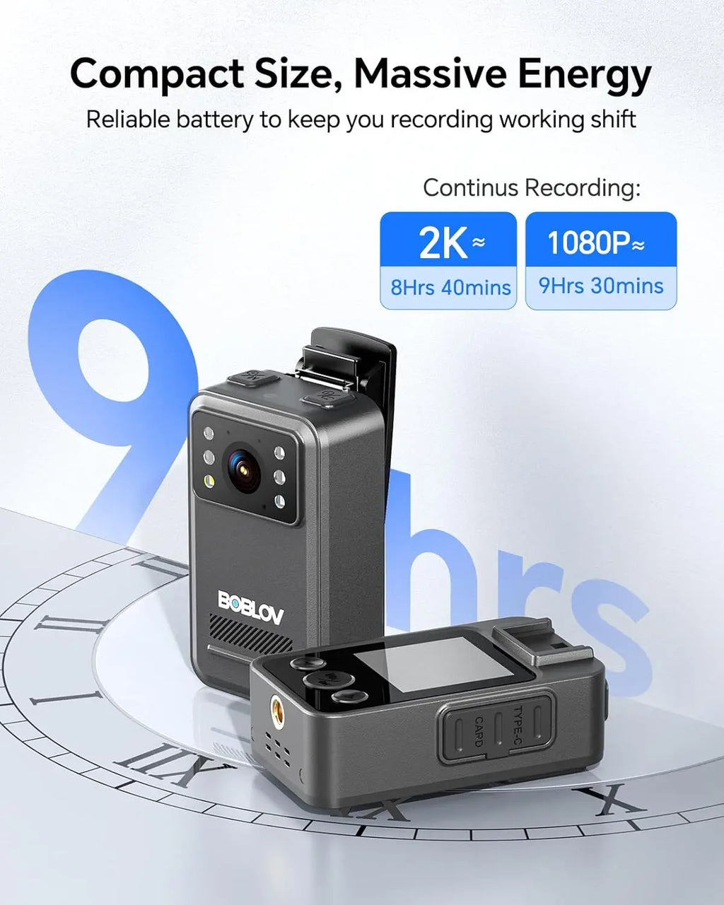BOBLOV A28 Mini Body Camera 2K HD Night Vision 9H Battery & Bike Mount 64G/128GB for Sports, Outdoor, Law Enforcement
