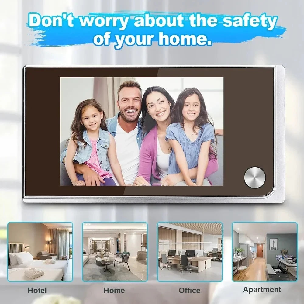 3.5" LCD Smart Digital Door Peephole Camera – 120° Wide Angle, CE Certified