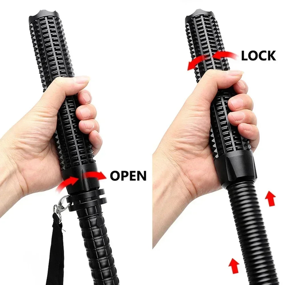 Wolf Tooth Telescopic Self-Defense Flashlight – USB Rechargeable, Glass Breaker