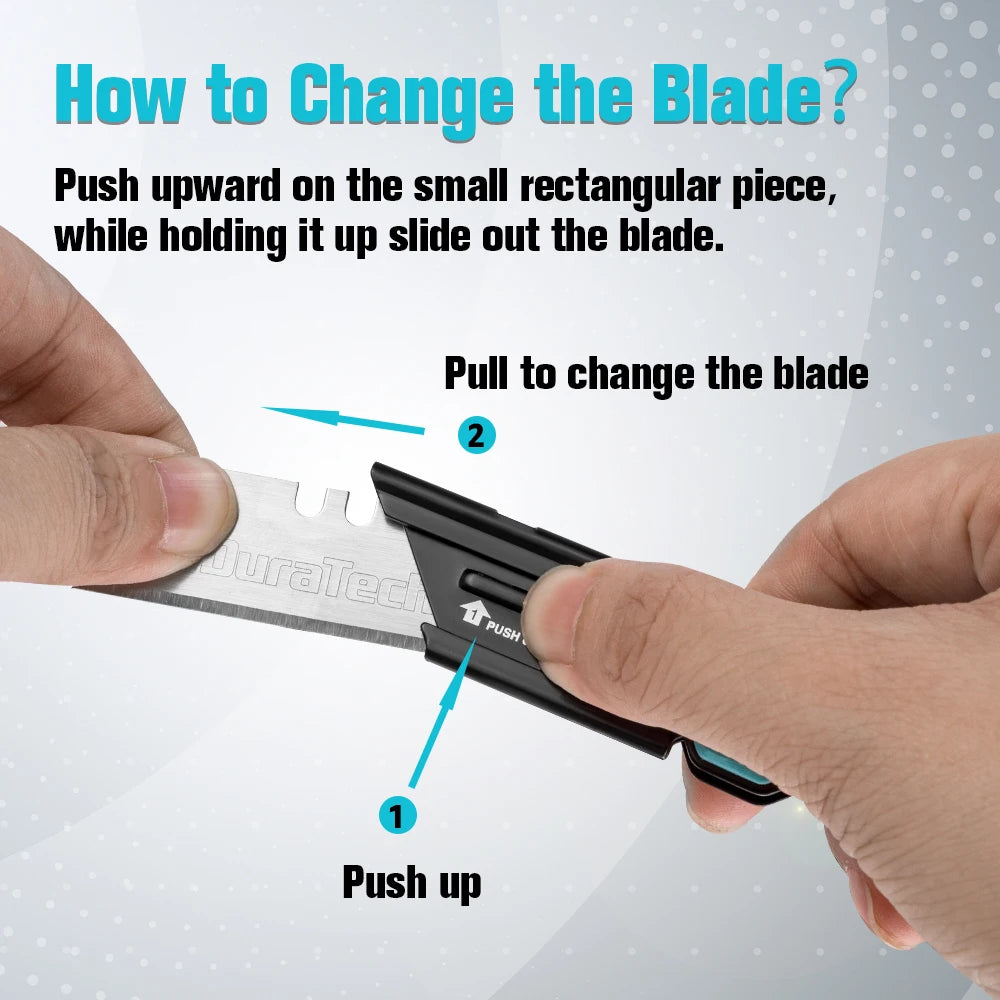 Duratechfoldingutilityknifecompactedcboxcutterwithg10handlebeltclipquickchangebl...