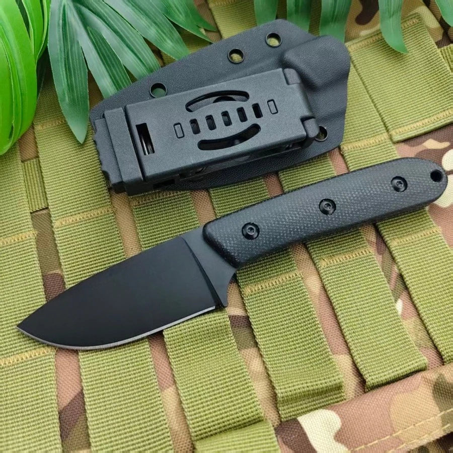 Multipurpose Utility Camping Fishing Essential Straight Knife with K Sheath Ergonomic Design Portable Cutting EDC Outdoor Knives