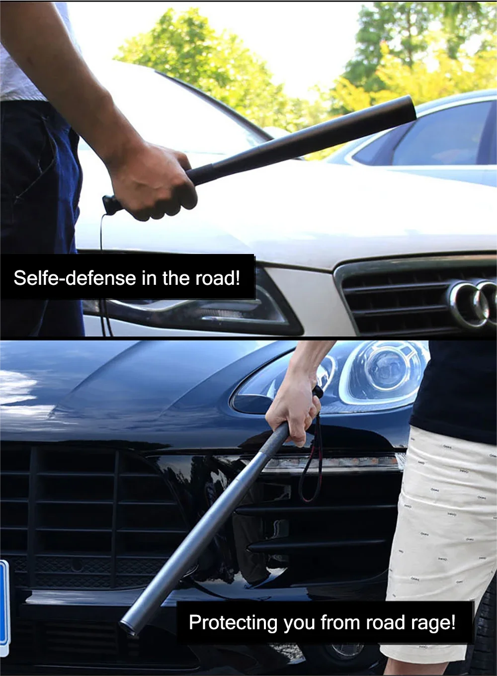 T6 LED Waterproof Baseball Bat Flashlight – Multi-Function Self-Defense Torch