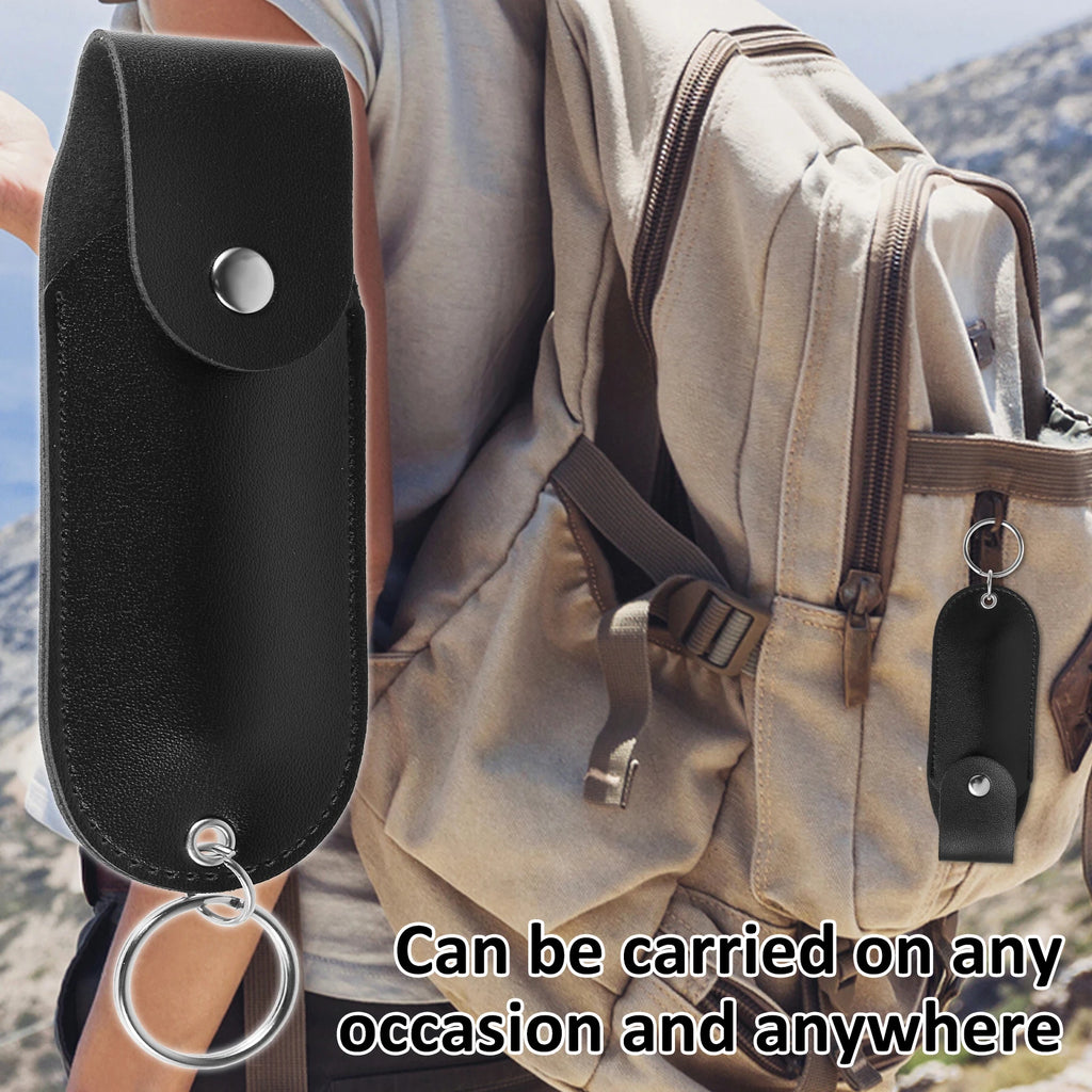 PU Leather Pepper Spray Holster – Snap Buckle Keychain Pouch (1/2/3 Pack)