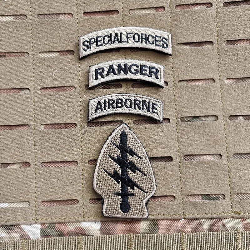 Setspecialforcesmoralebadgeembroideryhooklooppatchusflagrangertabmilitaryemblemf...