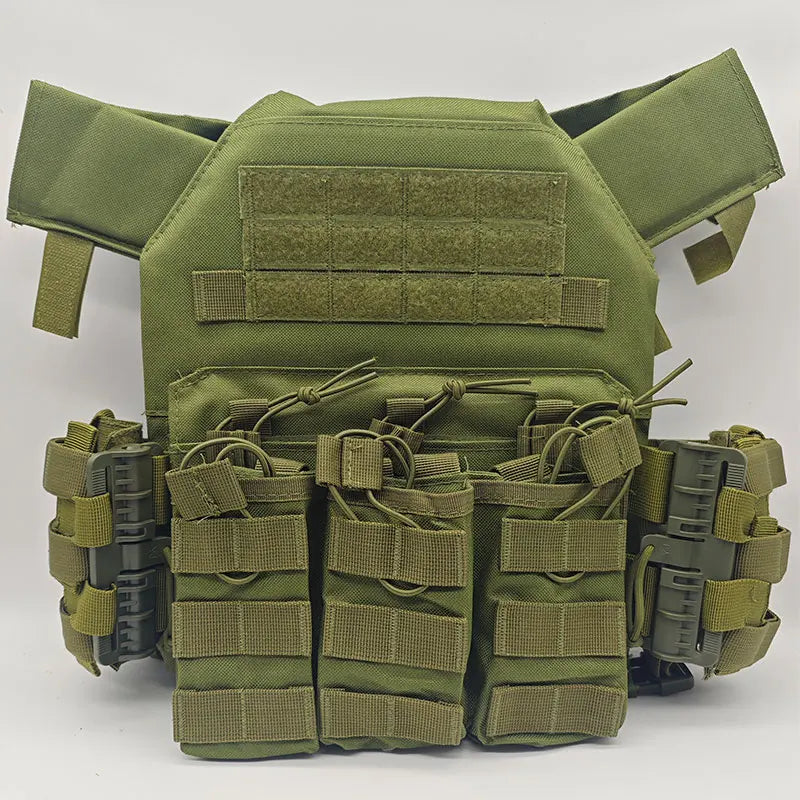 Newjpctacticalvestquickreleasebuckletriplemagazinepouchhuntingcarrierairsoftacce...