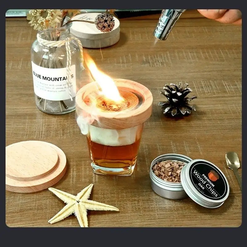 Newwoodencocktailsmokerbarkitchentoolsmokersetwhiskeysmokerspiritsinfuserbarsetf...