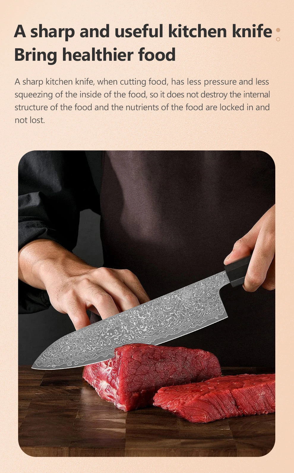 Japanese Chef Knife 8 inch Hand Forged Damascus Steel Kitchen Knives Vegetable Meat Sashimi kitchen chef Rosewood Handle