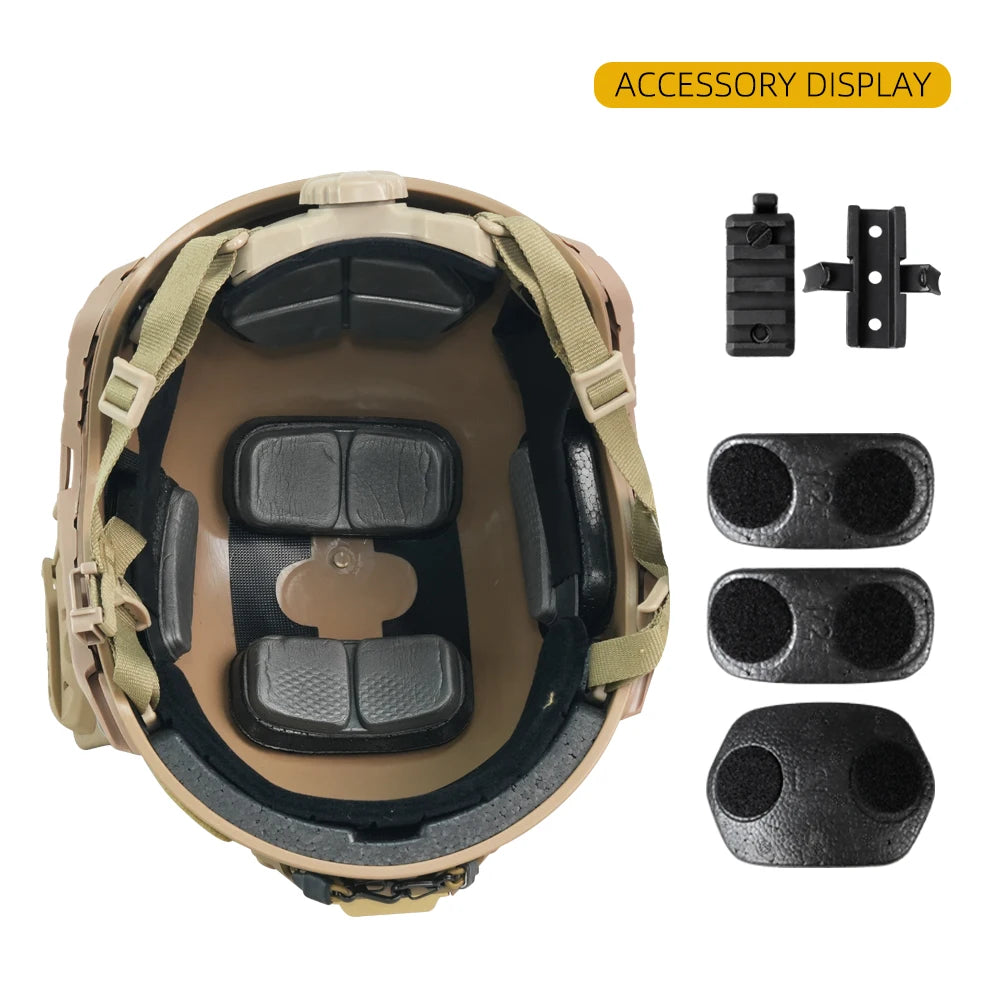 Booiufasttacticalhelmetadjustableknobabshighcutguideraildampingprotectivehelmeto...