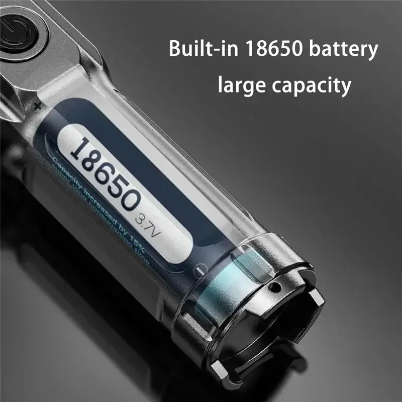 EDC USB Rechargeable Tactical Flashlight – 300m Range, 3-Mode Self-Defense Torch