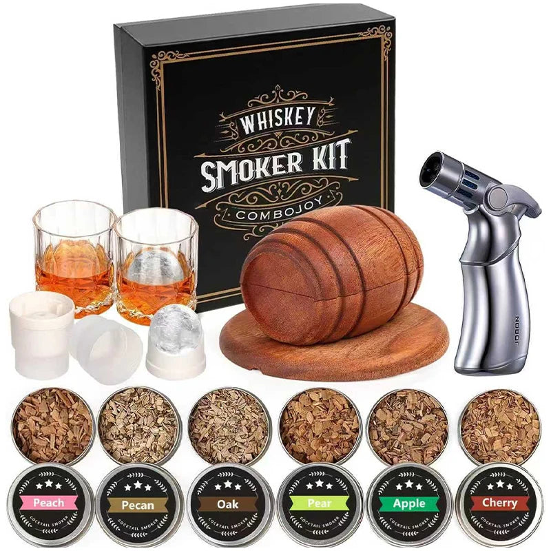 Newwoodencocktailsmokerbarkitchentoolsmokersetwhiskeysmokerspiritsinfuserbarsetf...