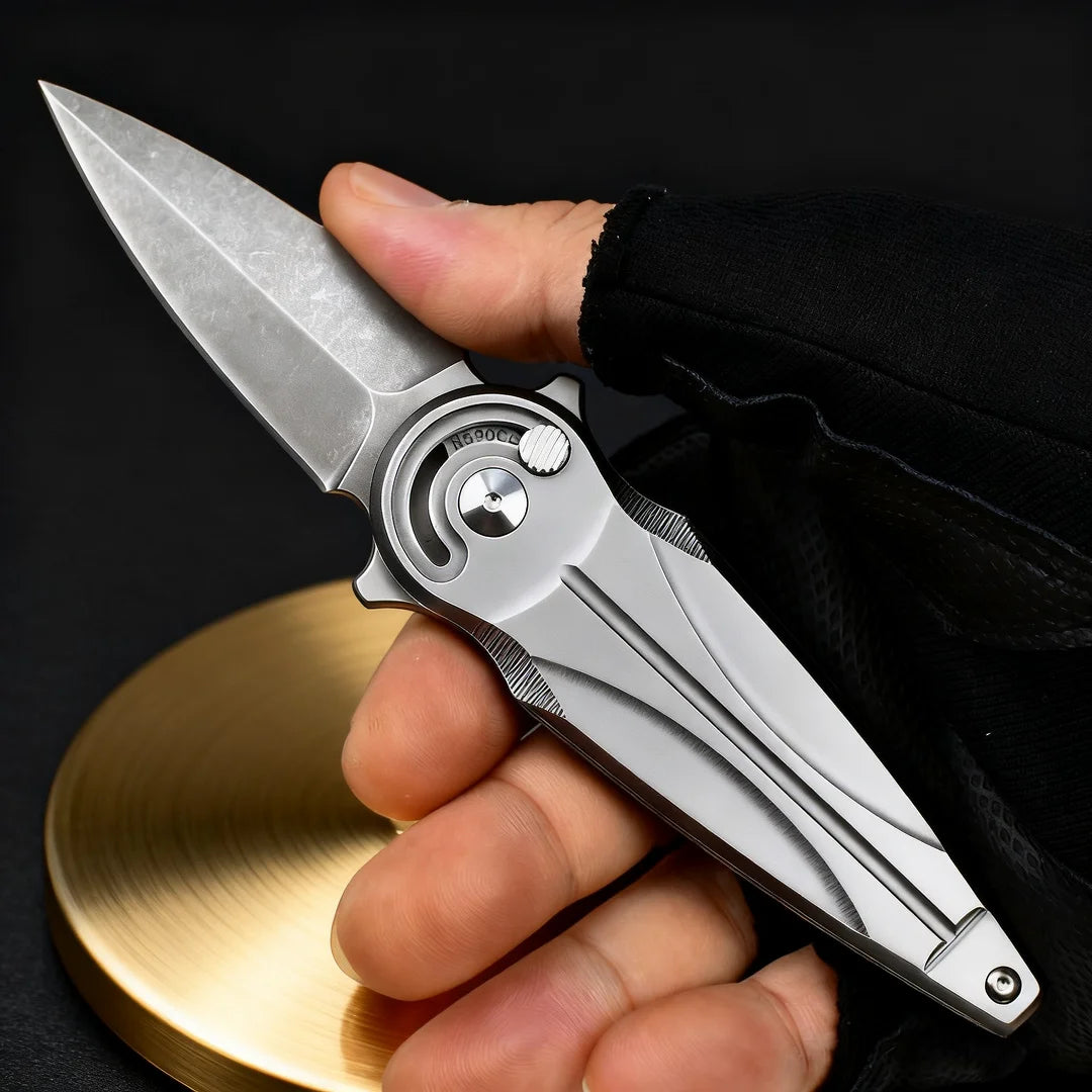 FX-551- Golden Cicada N690 steel Folding Knife, Portable mini knife, Emergency rescue tool, pocket knife, sharp fruit knife