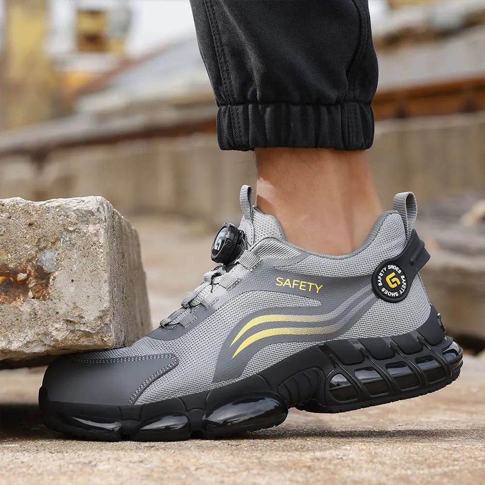 Yizhoncomansafetyshoesforworkmeshupperbreathabletpusolecushionedanti-sliplightwe...