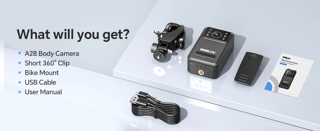 BOBLOV A28 Mini Body Camera 2K HD Night Vision 9H Battery & Bike Mount 64G/128GB for Sports, Outdoor, Law Enforcement