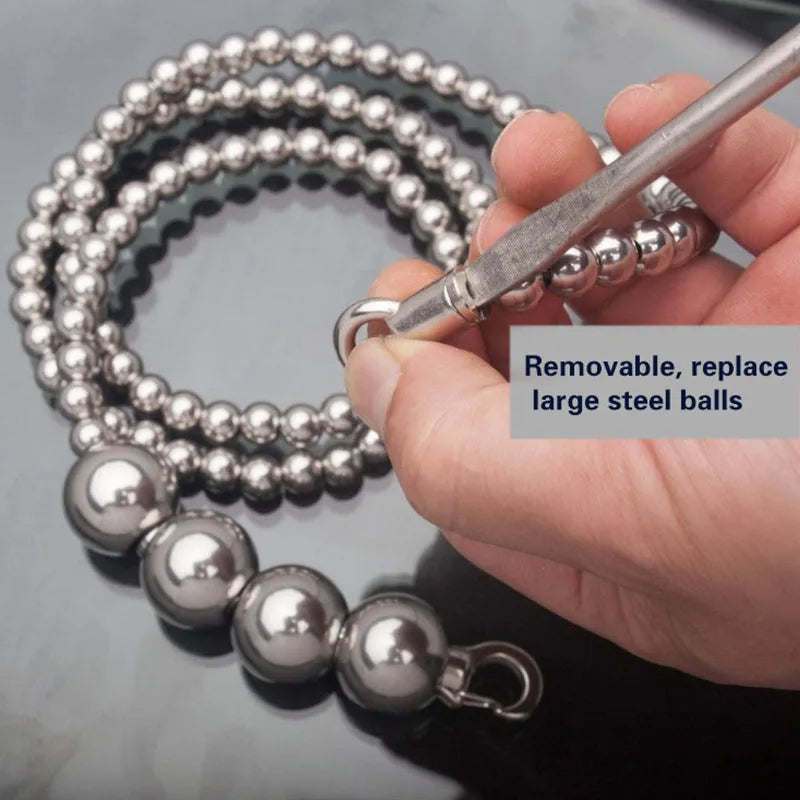 Stainless Steel Ball Self-Defense Bracelet & Whip – EDC Necklace, Car Pendant