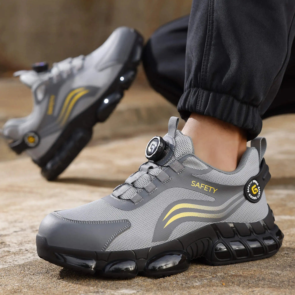 Yizhoncomansafetyshoesforworkmeshupperbreathabletpusolecushionedanti-sliplightwe...