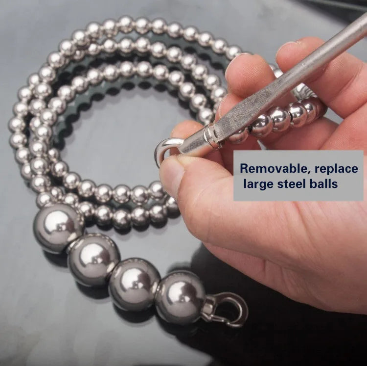 Stainless Steel Ball Self-Defense Bracelet & Whip – EDC Necklace, Car Pendant