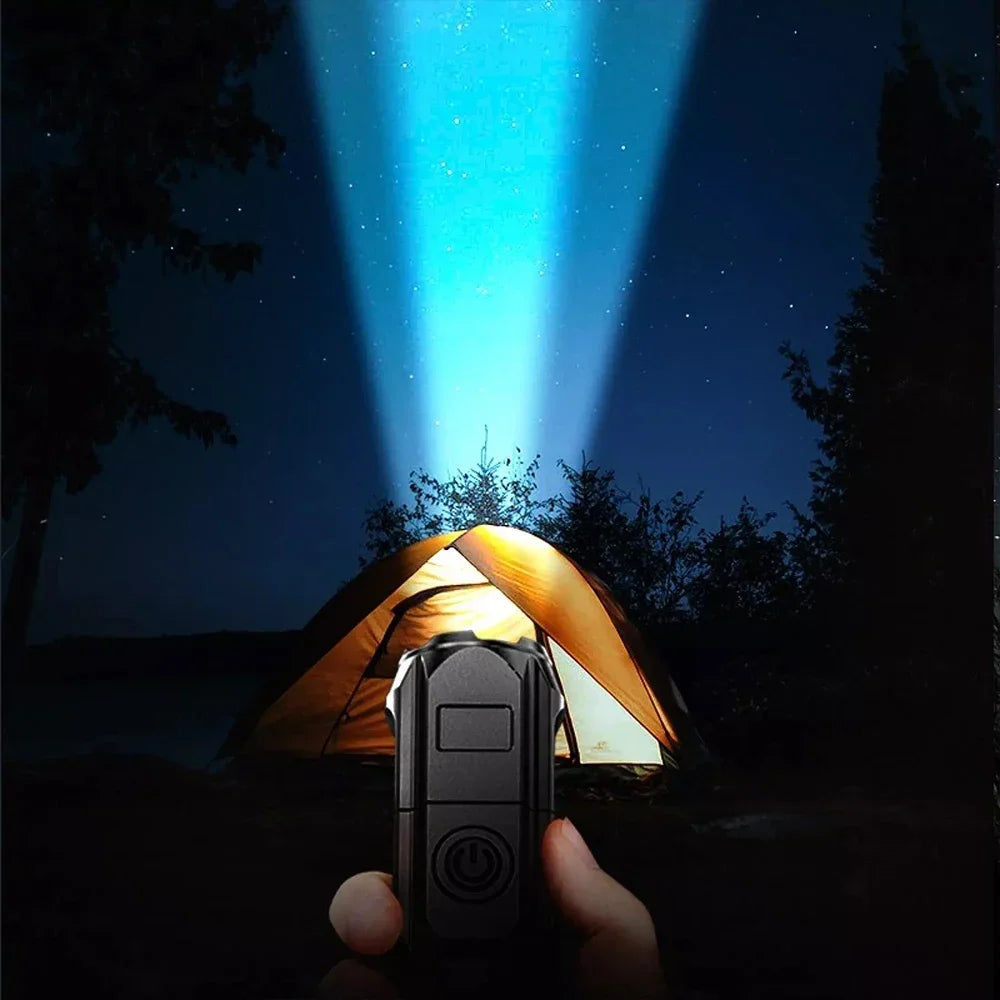 EDC USB Rechargeable Tactical Flashlight – 300m Range, 3-Mode Self-Defense Torch