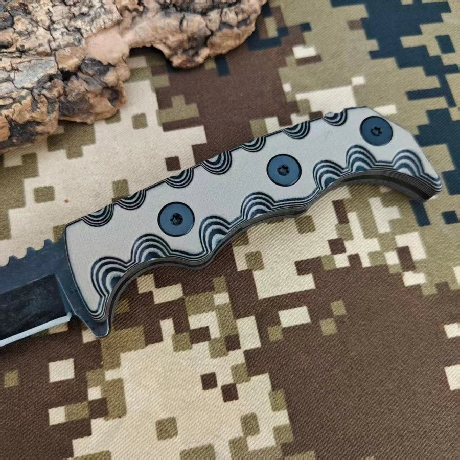 7Cr13MoV Rescue Survival Knife – G10 Handle, Fixed Blade with Sheath