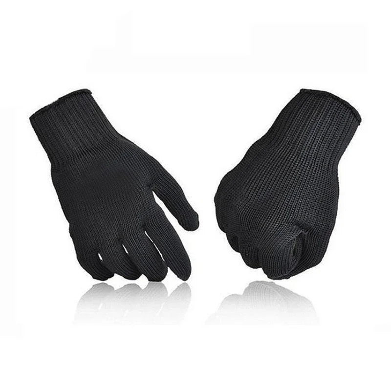 1pairanticuttinggloveswearresistantworkglovesblackselfdefenseglovessteelwiremeta...