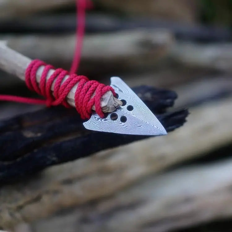 Copper Arrowhead Self-Defense Pendant – Adjustable Survival Necklace, EDC
